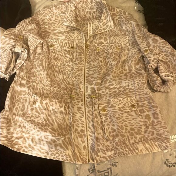 Calvin Klein animal print leopard safari jacket - Picture 1 of 7